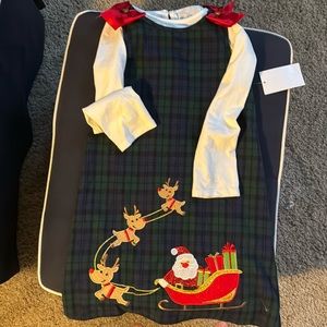 Christmas dress Santa sleigh NWT